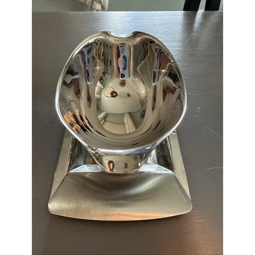 MCM Stainless Steel‎ Gravy Boat Under Plate Vtg Vibes Small Elegant Holiday